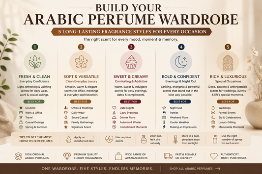 The Arabic Perfume Wardrobe Guide: 5 ScThe Arabic Perfume Wardrobe Guide: 5 Scents You Need for Every Occasionents You Need for Every Occasion